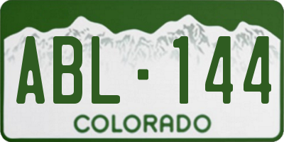 CO license plate ABL144