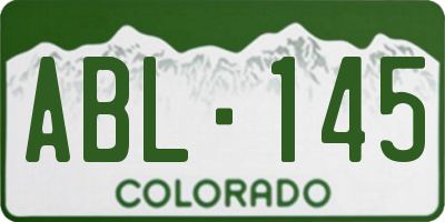 CO license plate ABL145