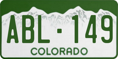 CO license plate ABL149