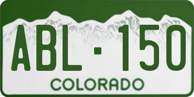 CO license plate ABL150