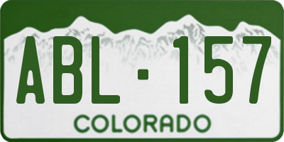 CO license plate ABL157