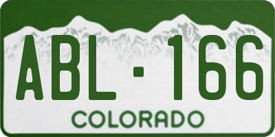CO license plate ABL166