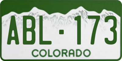 CO license plate ABL173
