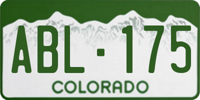 CO license plate ABL175