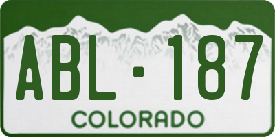 CO license plate ABL187