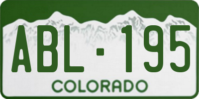CO license plate ABL195