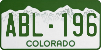 CO license plate ABL196