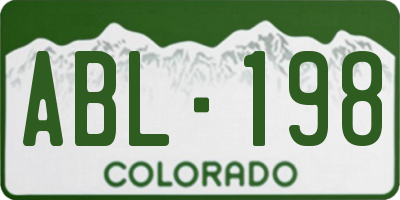 CO license plate ABL198