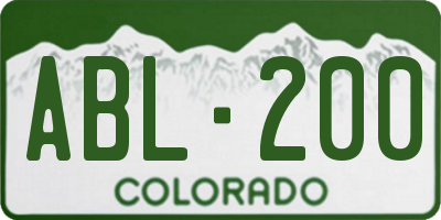 CO license plate ABL200