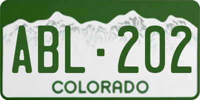 CO license plate ABL202