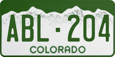 CO license plate ABL204