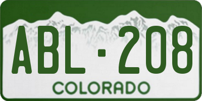 CO license plate ABL208