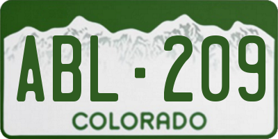 CO license plate ABL209