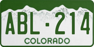 CO license plate ABL214