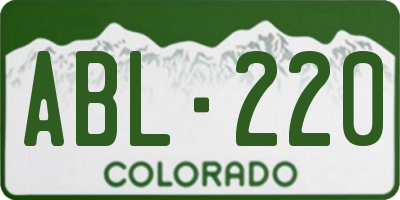 CO license plate ABL220