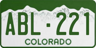CO license plate ABL221