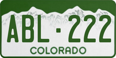 CO license plate ABL222