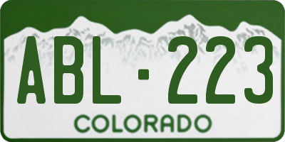 CO license plate ABL223
