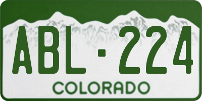 CO license plate ABL224