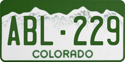 CO license plate ABL229