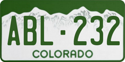 CO license plate ABL232