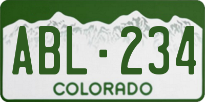 CO license plate ABL234