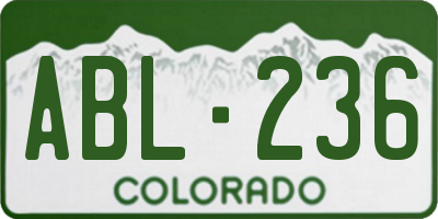 CO license plate ABL236
