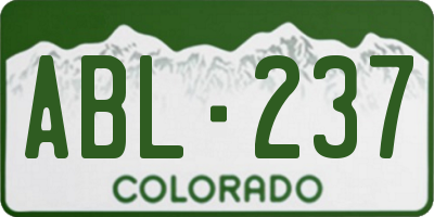 CO license plate ABL237