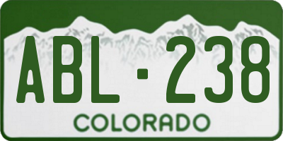 CO license plate ABL238