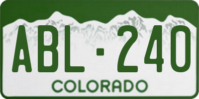 CO license plate ABL240