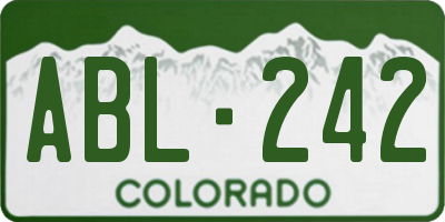 CO license plate ABL242