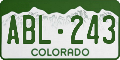 CO license plate ABL243