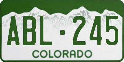 CO license plate ABL245