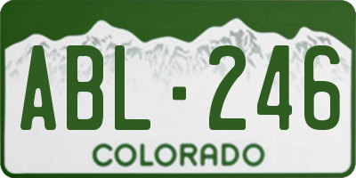 CO license plate ABL246