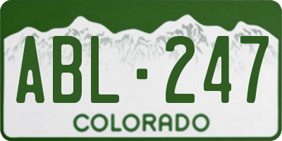CO license plate ABL247