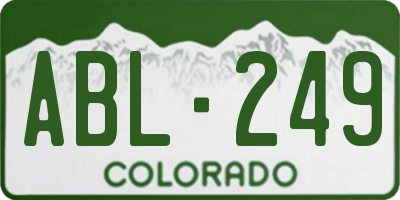 CO license plate ABL249