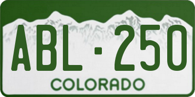 CO license plate ABL250