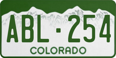 CO license plate ABL254
