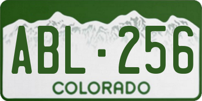 CO license plate ABL256