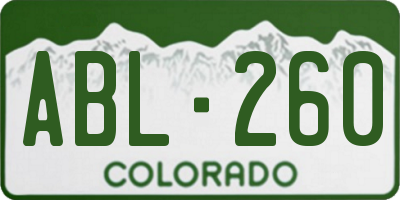CO license plate ABL260