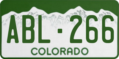 CO license plate ABL266