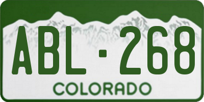 CO license plate ABL268