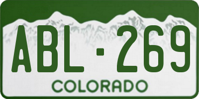 CO license plate ABL269