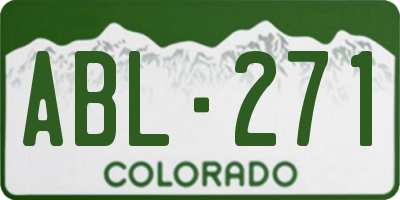 CO license plate ABL271