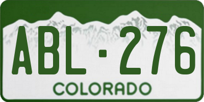 CO license plate ABL276