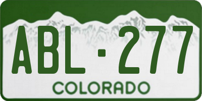 CO license plate ABL277
