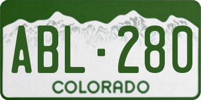 CO license plate ABL280