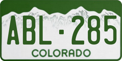 CO license plate ABL285