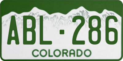 CO license plate ABL286