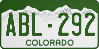 CO license plate ABL292
